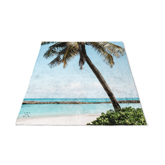 Seaside Palm Tree Throw Blanket
