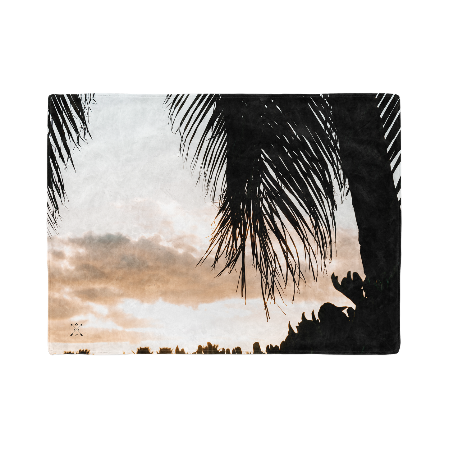 Sunset Palm Tree Silhouette Throw Blanket