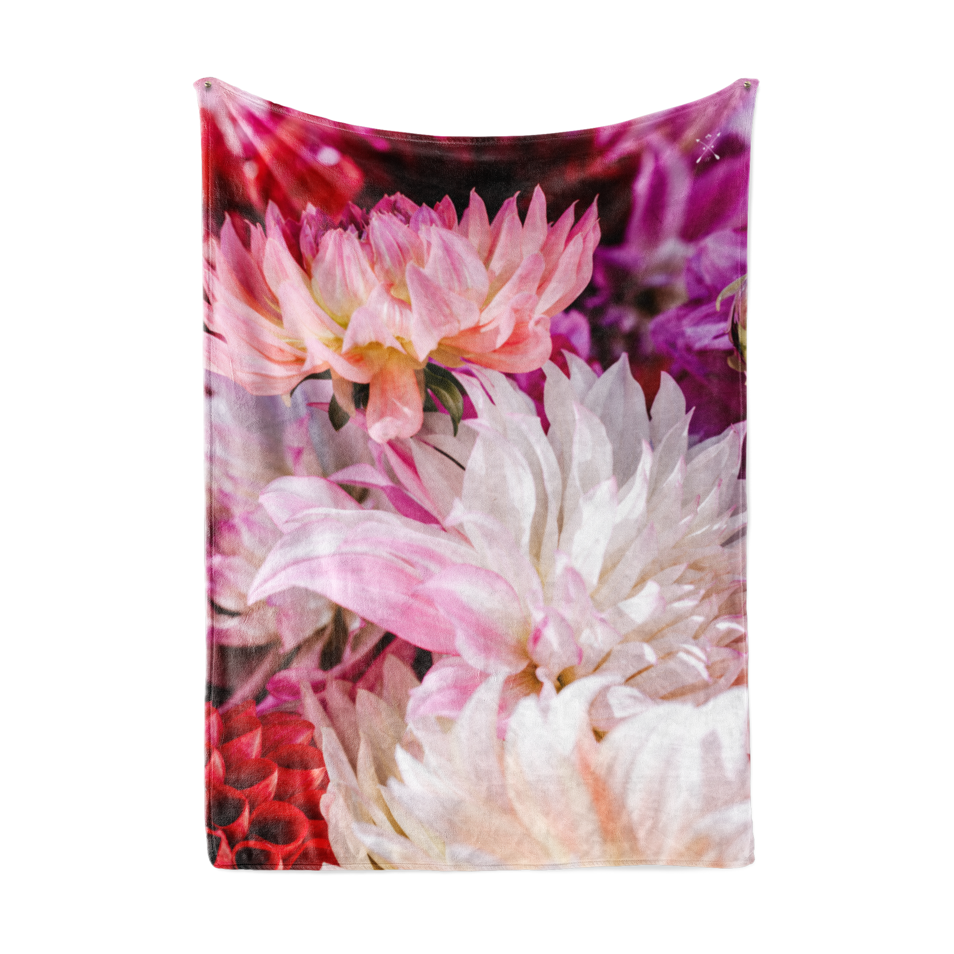 Dahlia Bouquet, Flower Throw Blanket