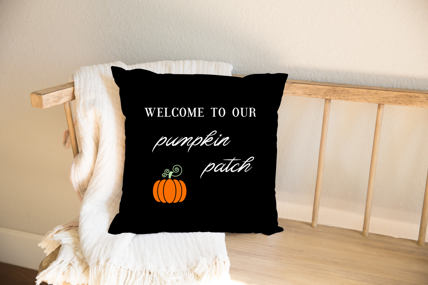 Welcome to our Pumpkin Patch Throw Pillow