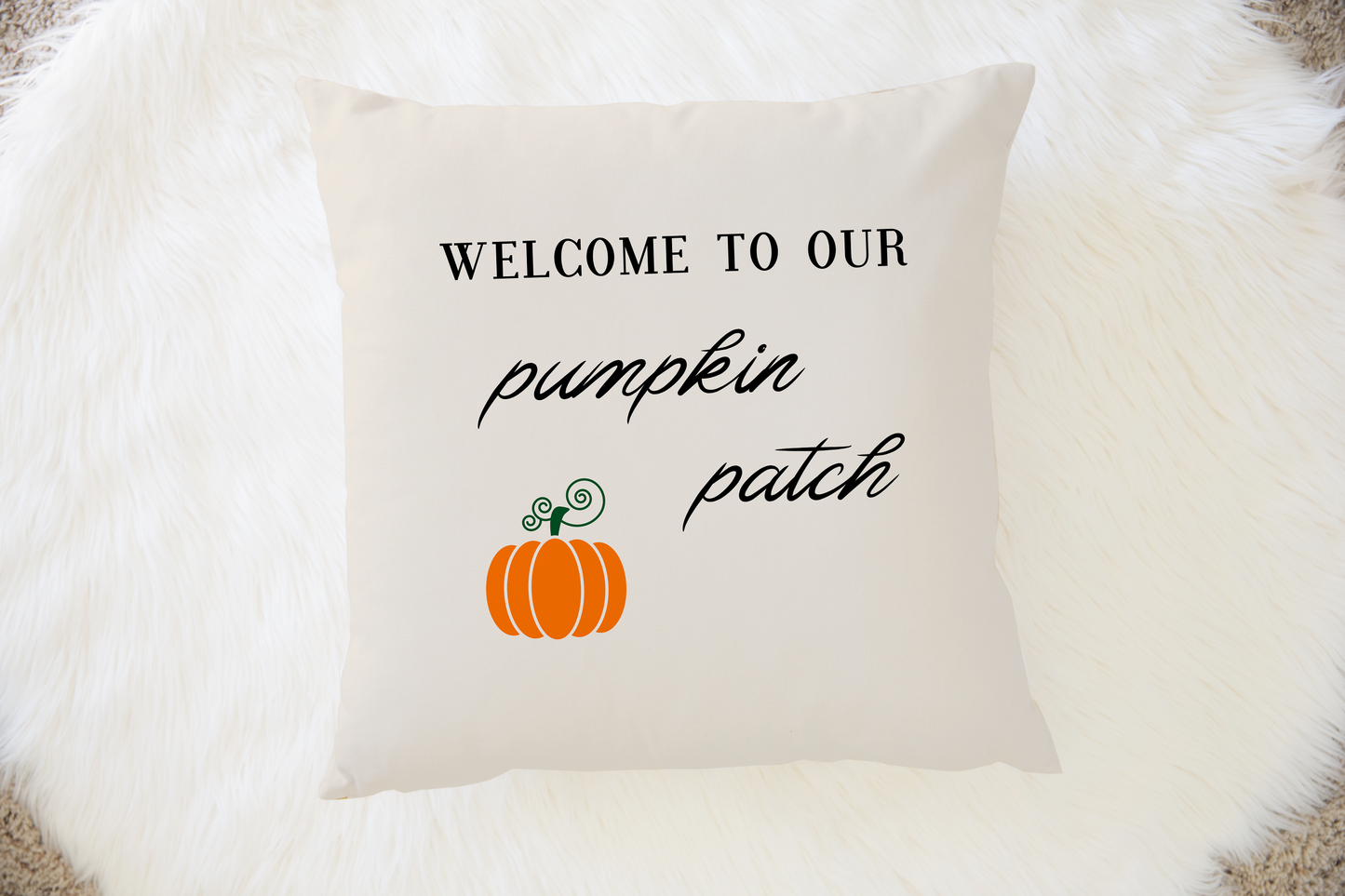 Welcome to our Pumpkin Patch Throw Pillow