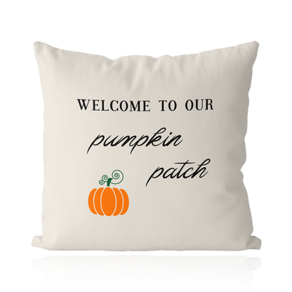 Welcome to Our Pumpkin Patch Throw Pillow