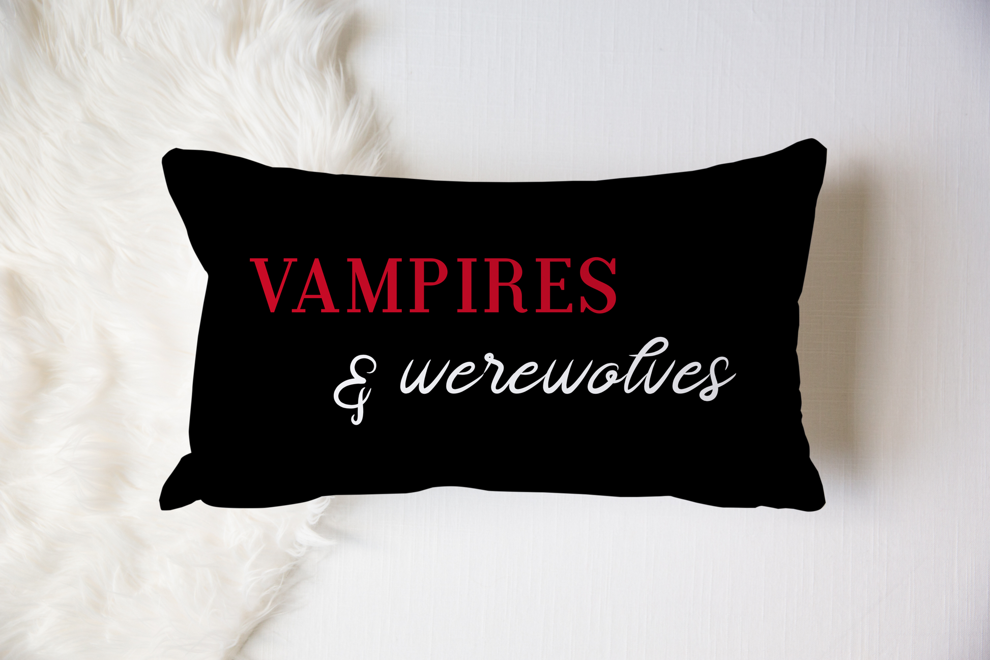 Vampires and Werewolves Throw Pillow